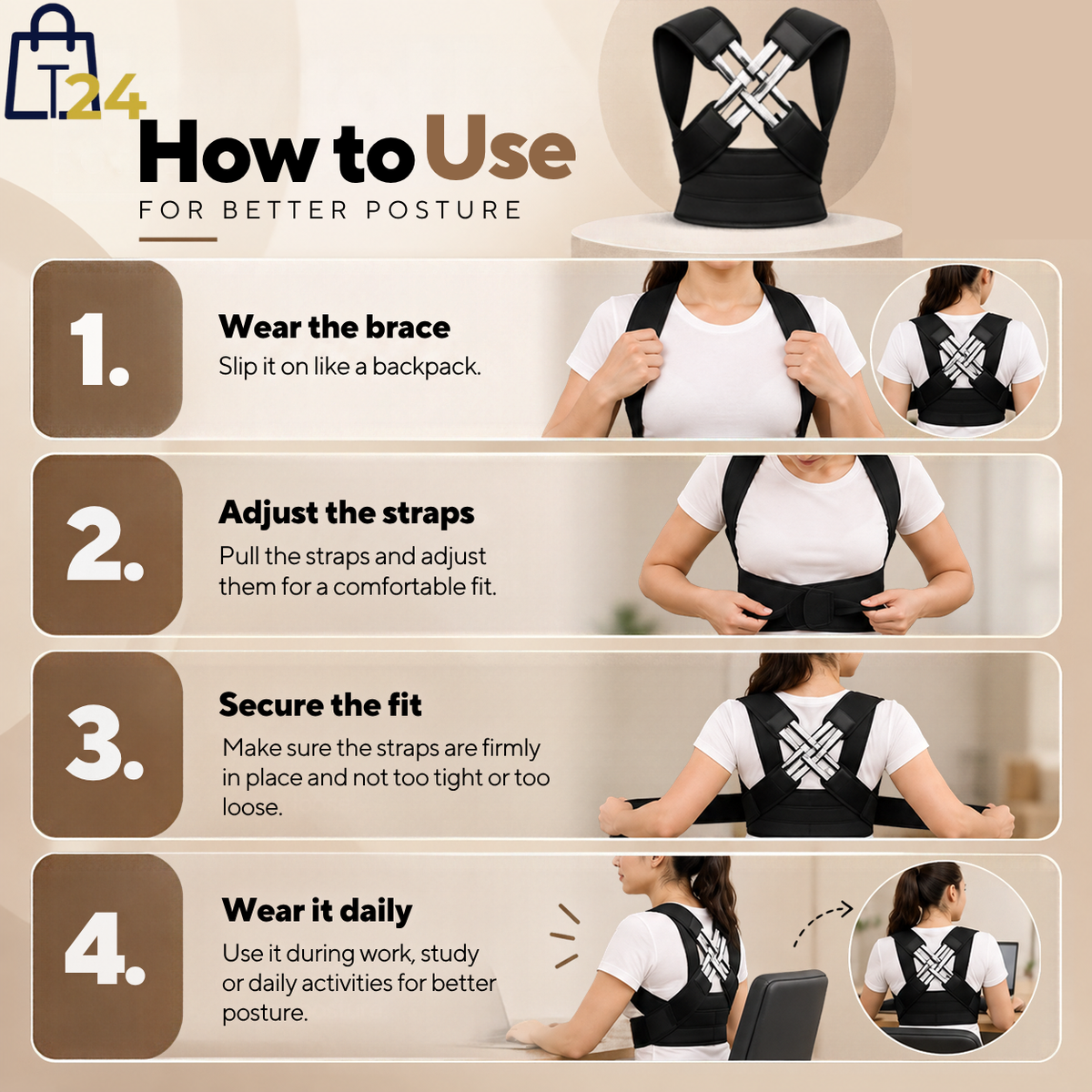Trendizo24- Posture & Upper Back Support